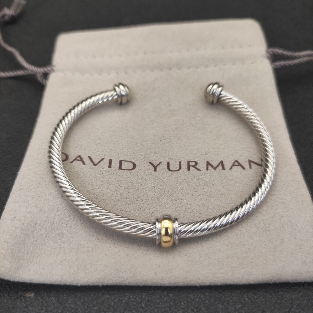 David Yurman Silver Bracelet with Gold Accents